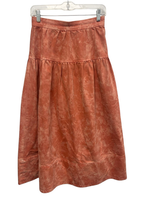 Ulla Johnson Size 6 Orange Cotton Tye Dye Maxi Skirt Orange / 6