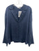Lunya Size XL Navy Silk Long Sleeve Button Up Top Navy / XL