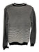 Kenzo Size M Black & White Cotton Blend Ribbed Knit Striped Logo Sweater Black & White / M