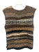 Dolce & Gabbana Size Est M Brown, Beige & Gray Wool Blend Chunky Knit Top Brown, Beige & Gray / Est M