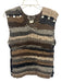 Dolce & Gabbana Size Est M Brown, Beige & Gray Wool Blend Chunky Knit Top Brown, Beige & Gray / Est M