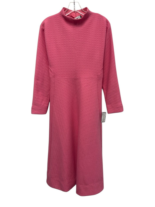 ME+EM Size 4 Bubblegum Pink Polyester Blend Textured Long Sleeve Mock Neck Dress Bubblegum Pink / 4