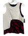 Proenza Schouler Size 6 White, Black & Red Acetate Blend Sleeveless Back Zip Top White, Black & Red / 6