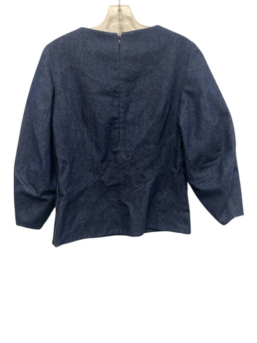 Tish Cox Size XXS Dark Wash No Fabric Tag Denim 3/4 Balloon Sleeve Paneled Top Dark Wash / XXS