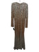 Badgley Mischka Size 10 Silver & Pink Polyester Blend Sequined Long Sleeve Gown Silver & Pink / 10