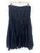 Zara Size L Midnight blue Lyocell blend Paneled Side Zip Godet hem Midi Skirt Midnight blue / L