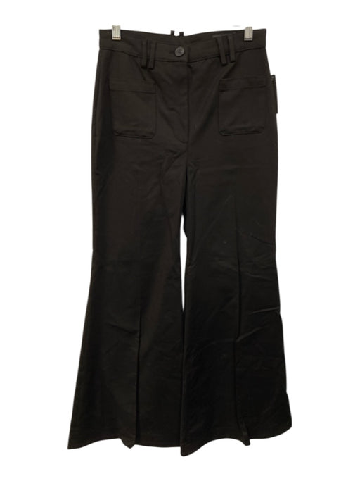 Zara Size M Black Cotton Blend Patch Pocket Wide Leg Button & Zip Fly Pants Black / M