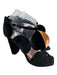 Dries Van Noten Shoe Size 38 Black & Rose Gold Leather Upper Suede Sandals Black & Rose Gold / 38