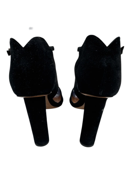 Dries Van Noten Shoe Size 38 Black & Rose Gold Leather Upper Suede Sandals Black & Rose Gold / 38