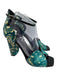 Dries Van Noten Shoe Size 39 Teal blue & Cream Leather Upper Printed Sandals Teal blue & Cream / 39
