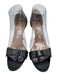 Manolo Blahnik Shoe Size 38.5 Black Leather Patent D'Orsay Stiletto Pump Sandals Black / 38.5