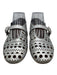 Alaia Shoe Size 39 Silver Leather Upper Laser Cut Geometric Round Toe Flats Silver / 39