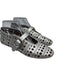Alaia Shoe Size 39 Silver Leather Upper Laser Cut Geometric Round Toe Flats Silver / 39