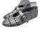 Alaia Shoe Size 39 Silver Leather Upper Laser Cut Geometric Round Toe Flats Silver / 39
