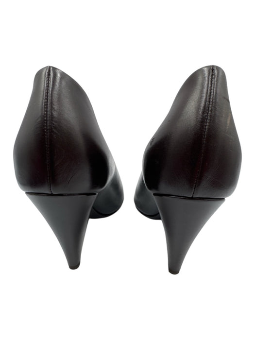 Michael Kors Collection Shoe Size 38.5 Dark Brown Leather Upper Slit Top Pumps Dark Brown / 38.5
