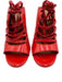 Givenchy Shoe Size 39.5 Coral Red Leather Upper Patent Lace Up Open Toe Mules Coral Red / 39.5