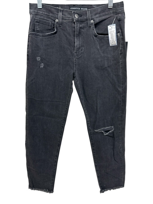 Veronica Beard Jeans Size 27/4 Charcoal Black Cotton Blend Denim Slim Jeans Charcoal Black / 27/4