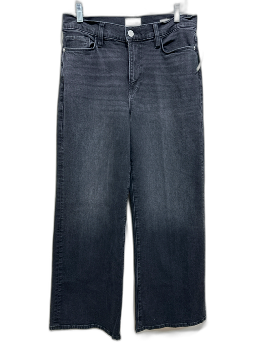 Frame Size 29 Faded Black Cotton Blend Denim Wide Leg High Rise Jeans Faded Black / 29