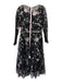 Mac Duggal Size 8 Black & Multi Polyester Floral Beaded Long Sleeve Gown Black & Multi / 8