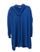 Balenciaga Size 24 Blue & White Silk V Neck Logo Neck Tie Long Sleeve Dress Blue & White / 24