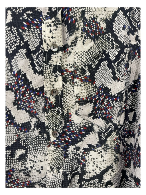Isabel Marant Size 38 Gray, Red & Blue Silk Button Down Snake Print Top Gray, Red & Blue / 38
