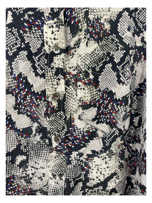 Isabel Marant Size 38 Gray, Red & Blue Silk Button Down Snake Print Top Gray, Red & Blue / 38