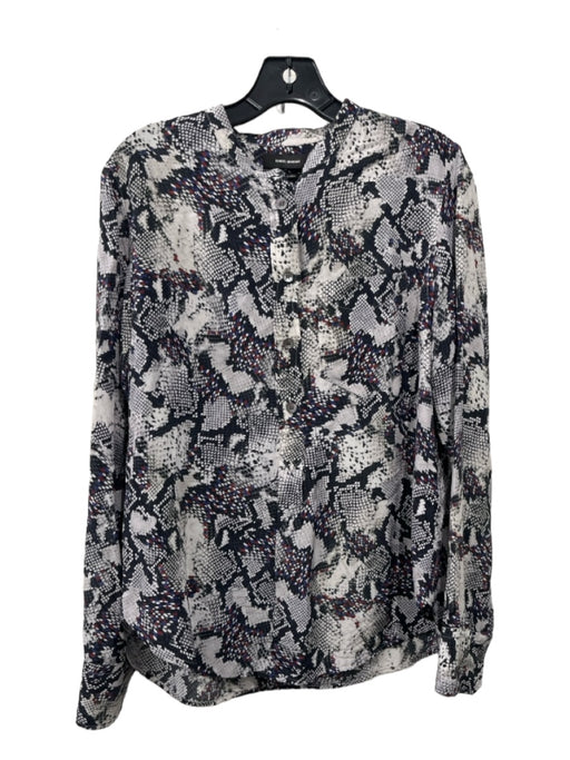 Isabel Marant Size 38 Gray, Red & Blue Silk Button Down Snake Print Top Gray, Red & Blue / 38