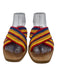 Chloe Shoe Size 39 Red, Orange & Multi Crochet Knit Criss Cross Slide Sandals Red, Orange & Multi / 39