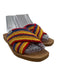 Chloe Shoe Size 39 Red, Orange & Multi Crochet Knit Criss Cross Slide Sandals Red, Orange & Multi / 39