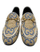 Gucci Shoe Size 38 Tan, blue & white Raffia Leather trim Horsebit Loafer Flats Tan, blue & white / 38