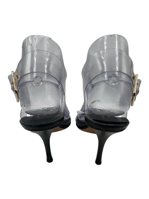 Dries Van Noten Shoe Size 38 Black & Clear Leather & Plastic Round Toe Sandals Black & Clear / 38