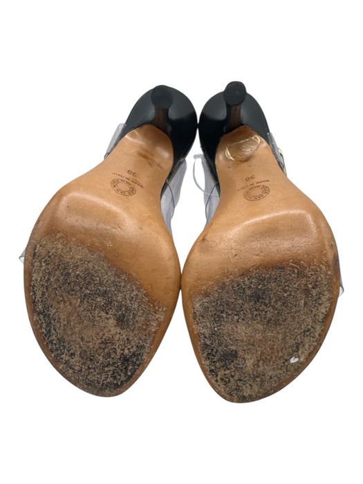 Dries Van Noten Shoe Size 38 Black & Clear Leather & Plastic Round Toe Sandals Black & Clear / 38