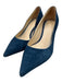 Ann Mashburn Shoe Size 38 Blue Suede Pointed Kitten Heel Box Included Pumps Blue / 38