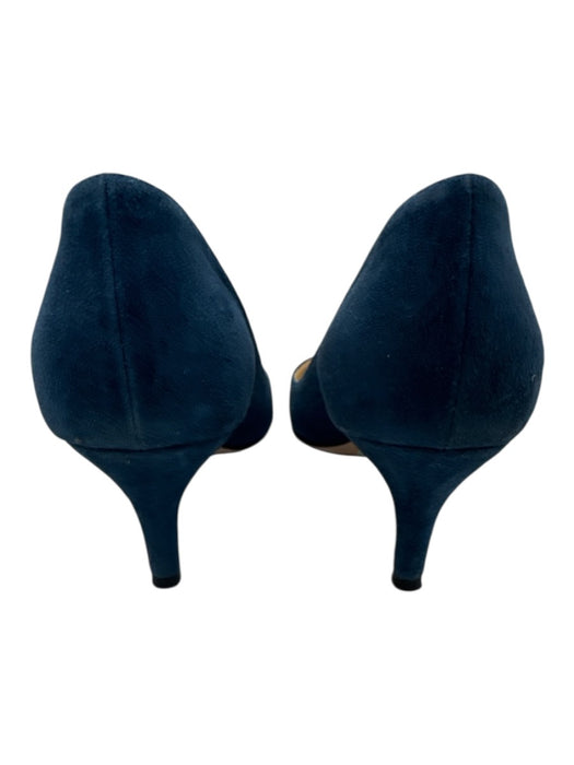Ann Mashburn Shoe Size 38 Blue Suede Pointed Kitten Heel Box Included Pumps Blue / 38