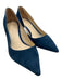 Ann Mashburn Shoe Size 38 Blue Suede Pointed Kitten Heel Box Included Pumps Blue / 38