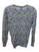 Missoni Size L Blue, Pink & Gray Viscose Blend Knit Geo Pattern Fitted Sweater Blue, Pink & Gray / L