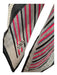 Gray, Pink, Black Silk herringbone & stripe scarf Gray, Pink, Black / S