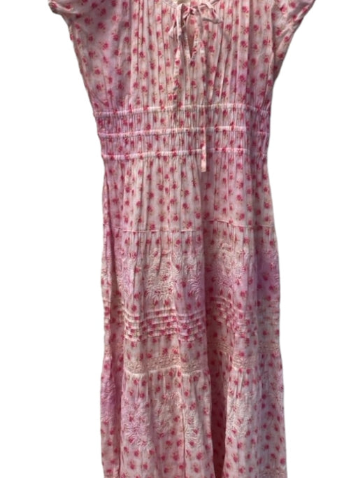 Love Shack Fancy Size XS Pink floral print Scoop Neck Embroidered Detail Dress Pink / XS