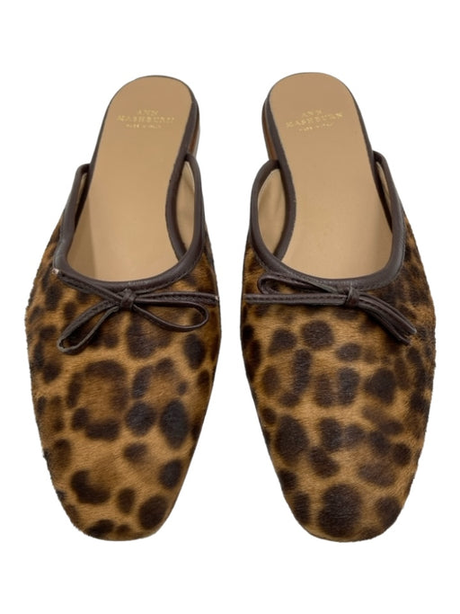 Ann Mashburn Shoe Size 37 Brown & Beige Calf hair Cheetah Open Heel Flats Brown & Beige / 37