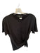 Theory Size P Black Pima Cotton Short Sleeve Front Twist Top Black / P