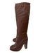 See By Chloe Shoe Size 37 Brown Leather Almond Toe Stacked Block Heel Boots Brown / 37