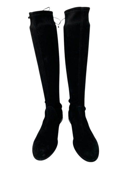 Stuart Weitzman Shoe Size 7.5 Black Suede Almond Toe Stacked Knee High Boots Black / 7.5