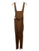 Sezane Size 36 Tan Lyocell Button Front Adjustable Shoulder Strap Jumpsuit Tan / 36