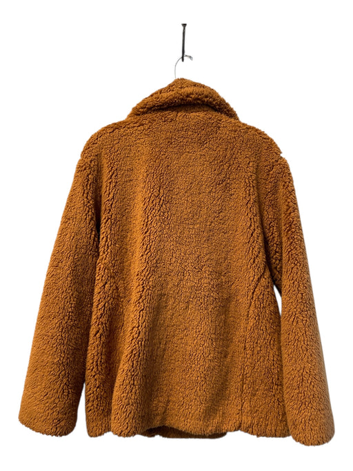 Free People Size S Brown No Fabric Tag Teddy Bear Button Front Two Pocket Coat Brown / S