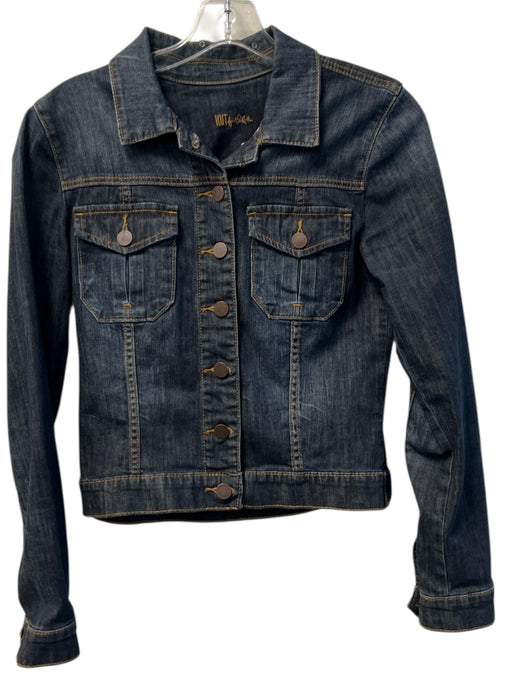 Kut From The Kloth Size XS Dark denim Cotton Button Front Double Breast Jacket Dark denim / XS