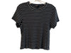 Rag & Bone Size M Black & White Modal & Spandex Round Neck Short Sleeve Crop Top Black & White / M
