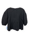 Rosae Size S / 36 Black Polyester Blend Textured Puff Sleeve Back Zip Peplum Top Black / S / 36