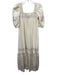 Loeffler Randall Size XS Cream Cotton Pockets Cross Stitch Square Neck Dress Cream / XS