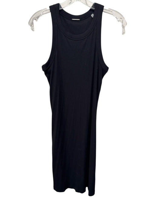 Elie Tahari Size S Black Cotton Blend Ribbed Racerback Mini Dress Black / S