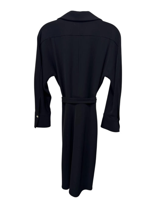 Vince Size XS Black Polyester Mother of Pearl Buttons Button Down Sash Dress Black / XS